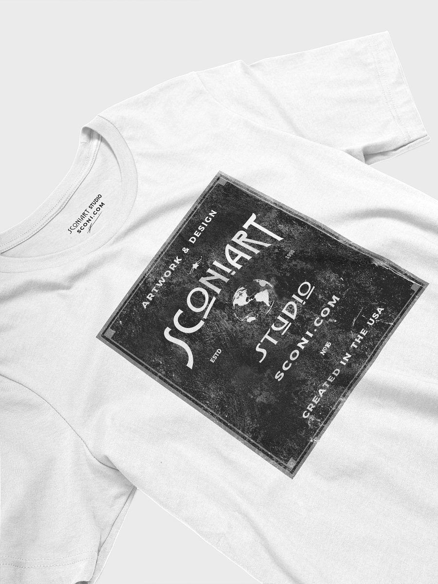 sconiArt logo design 06d white. - unisex T-Shirt. product image (3)