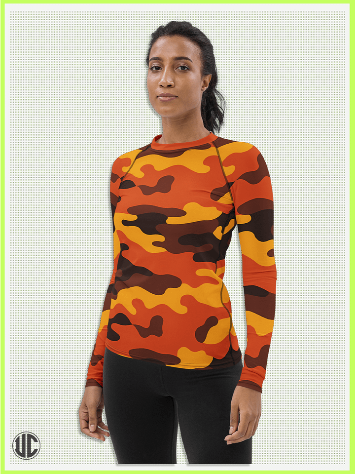 Savage Sunset Orange Camo – Women’s Rash Guard product image (2)