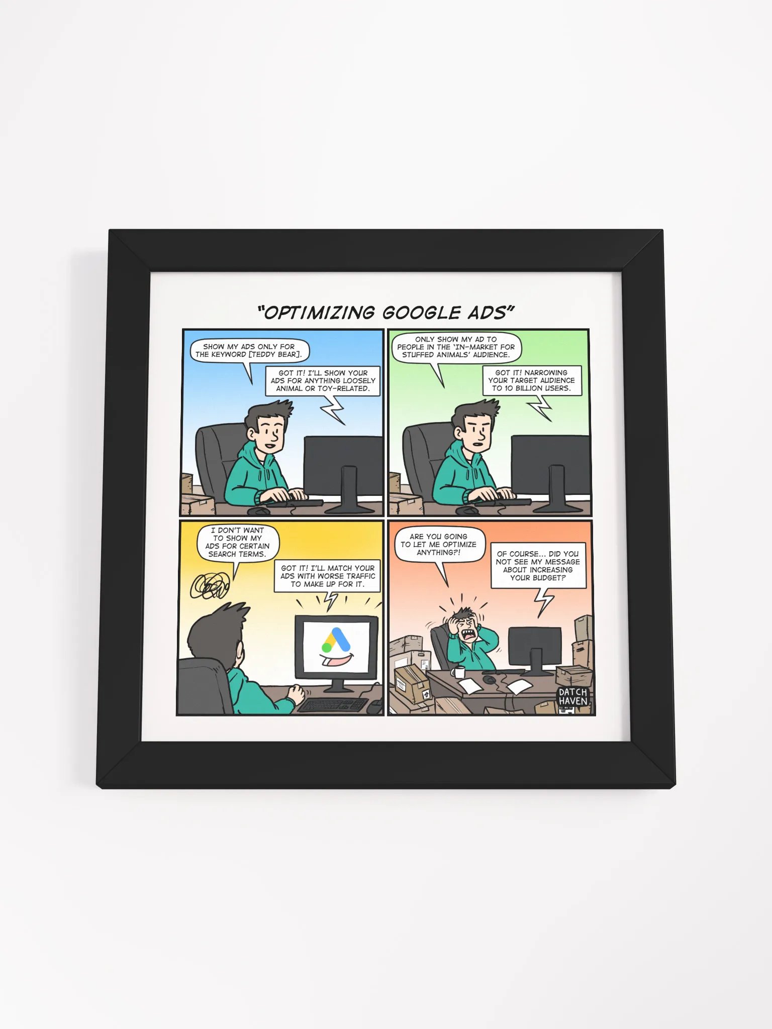 "Optimizing Google Ads" framed poster (square) product image (17)