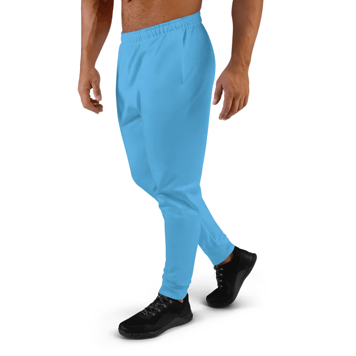 Plain Sky-Blue True Summer Recycled Polyester Premium Men's Joggers by Treasure Pie product image (2)