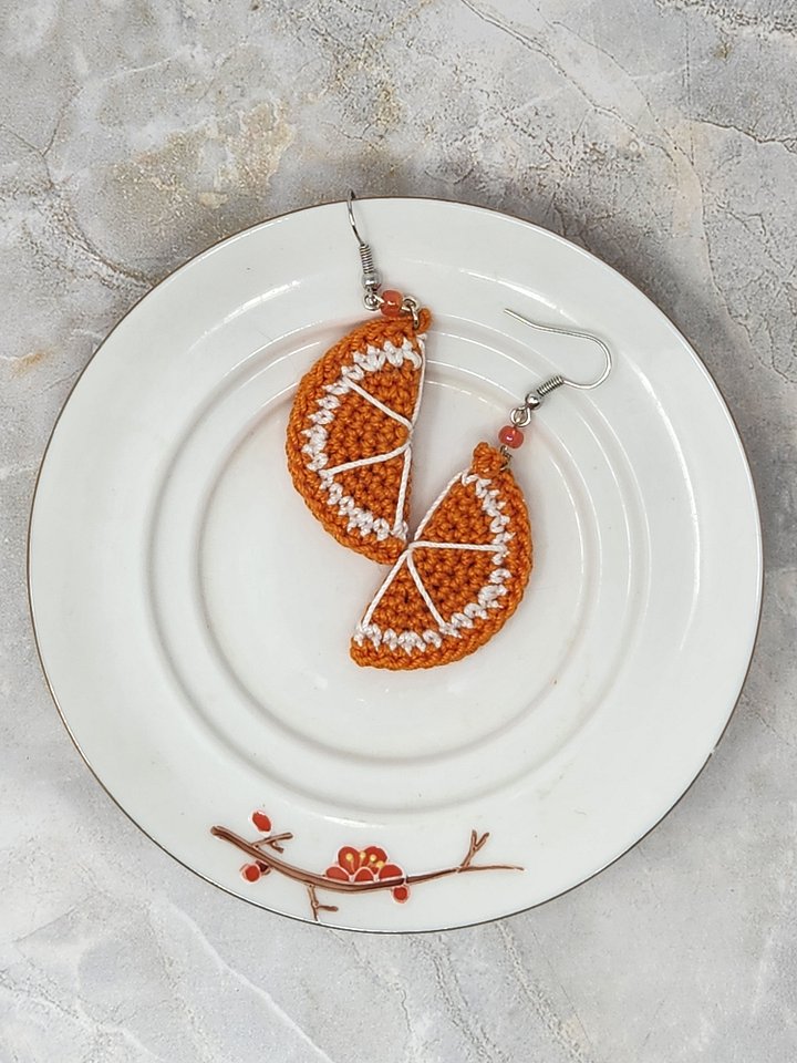 Crocheted Fruit Slice Earrings (Hypoallergenic) product image (1)