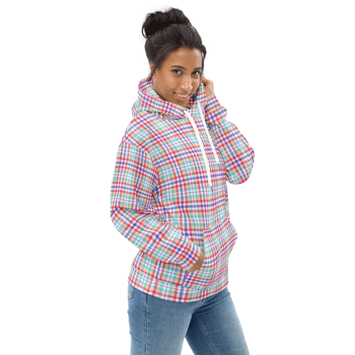 Purple, Pink, and Blue Plaid Hoodie product image (1)
