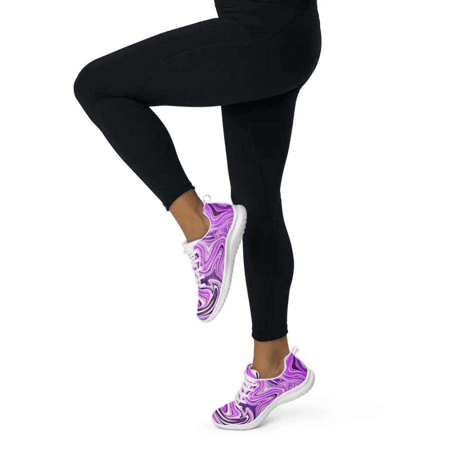 Women's Athletic Shoes - Purple Digital Fluid Art product image (7)