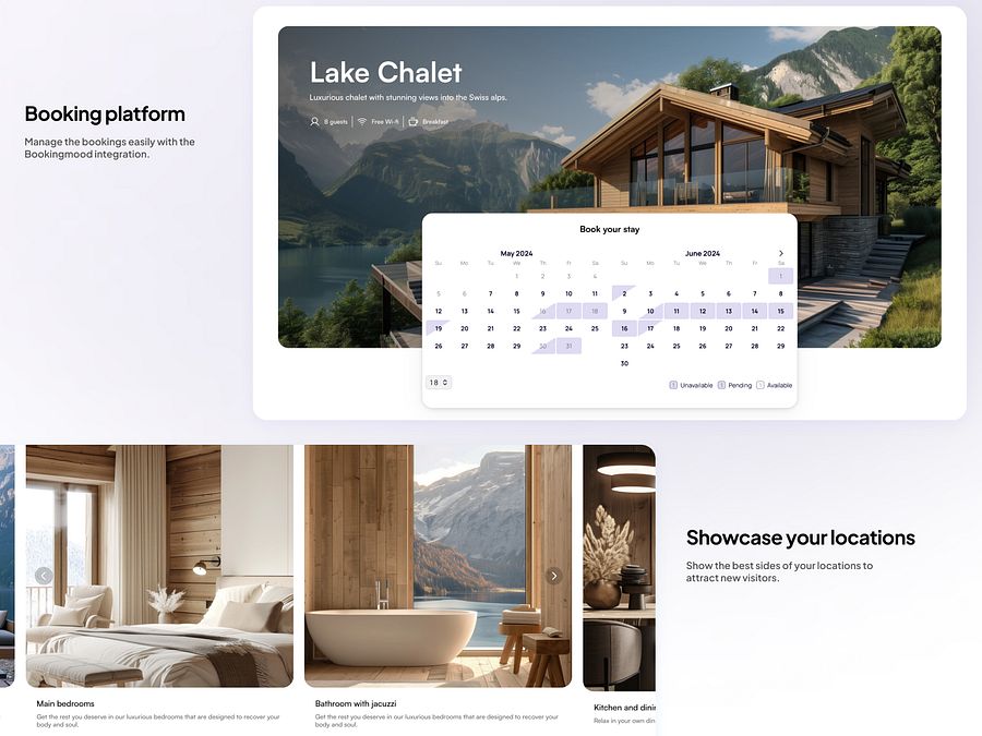 Chalet | Vacation rentals & Bookings Framer Template product image (3)