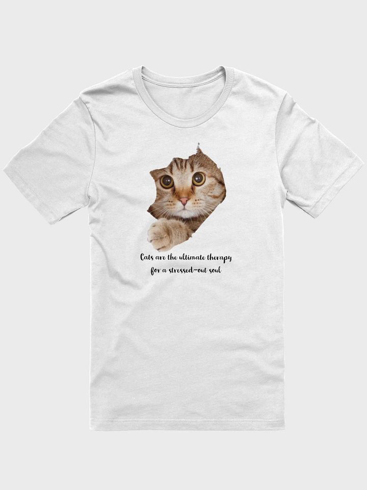Pawsitively Adorable: Cat Print Tee Design, White T-shirt product image (2)