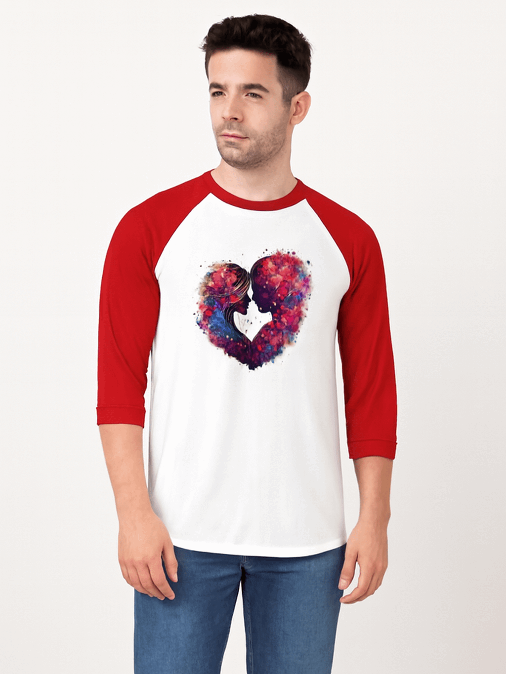 Abstract Love Faces Raglan Long Sleeve T-Shirt product image (10)