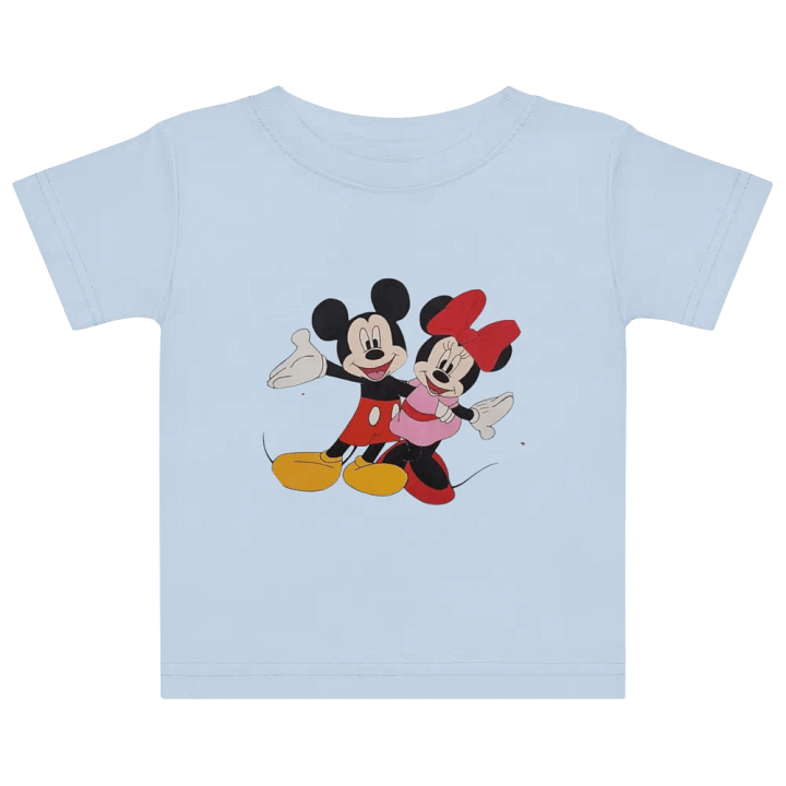 Mickey and Minnie mouse (art by Dina R.) acrylic painting picture- Rabbit Skins Baby Jersey T-Shirt product image (1)