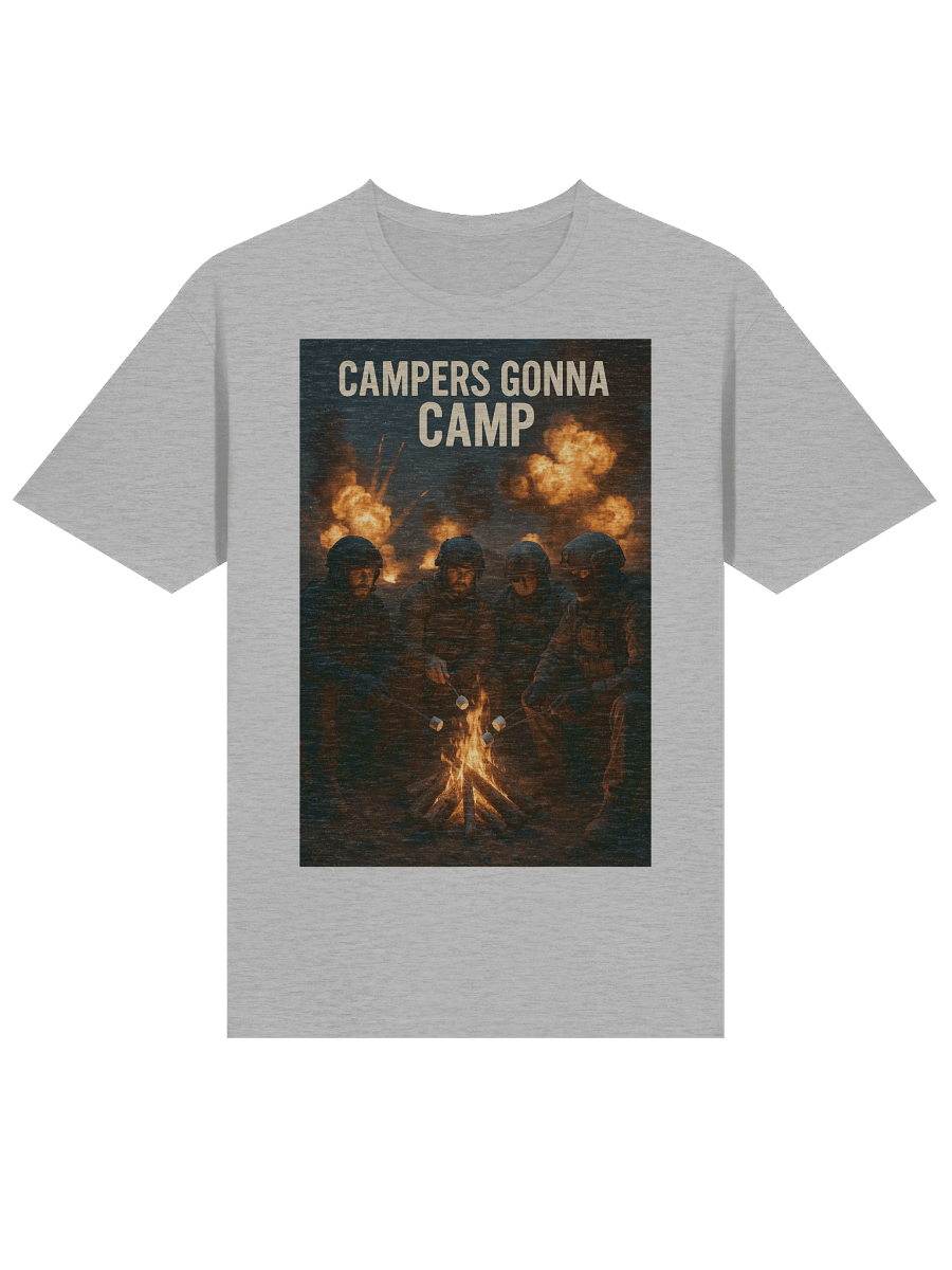Campers Gonna Camp – Realistic COD Operator Camping T-Shirt | Funny Gamer Military Campfire Tee product image (3)