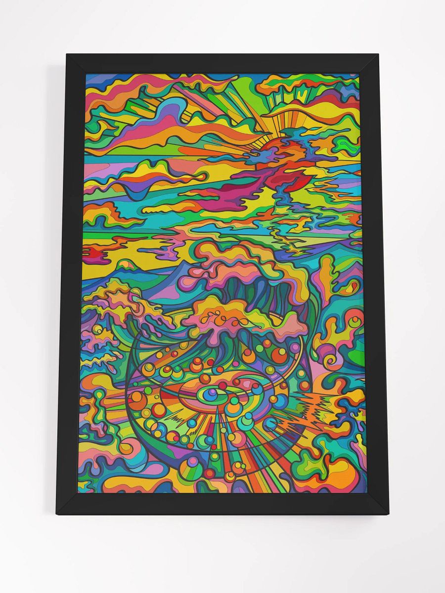 Vibrant Ayous Wood Framed Poster - Sunset & Glass product image (4)