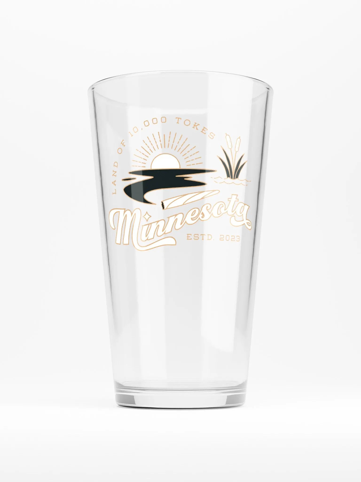 Land of 10,000 Tokes ✧ Minnesota Cannabis Lake Pint Glass product image (1)