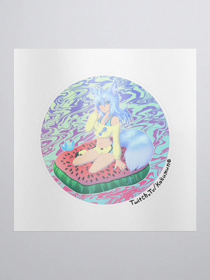 Kokumune Fox Goddess of Water (melon) Sticker product image (1)