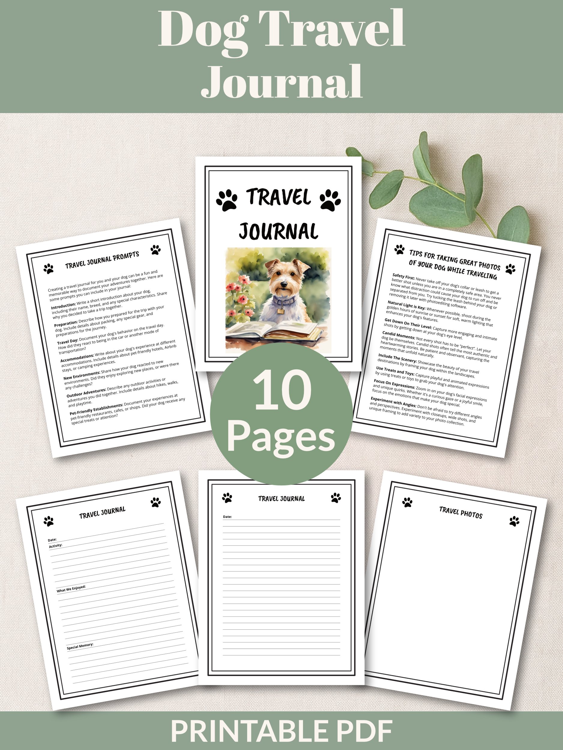 Printable Dog Travel Journal & Photo Tips product image (1)