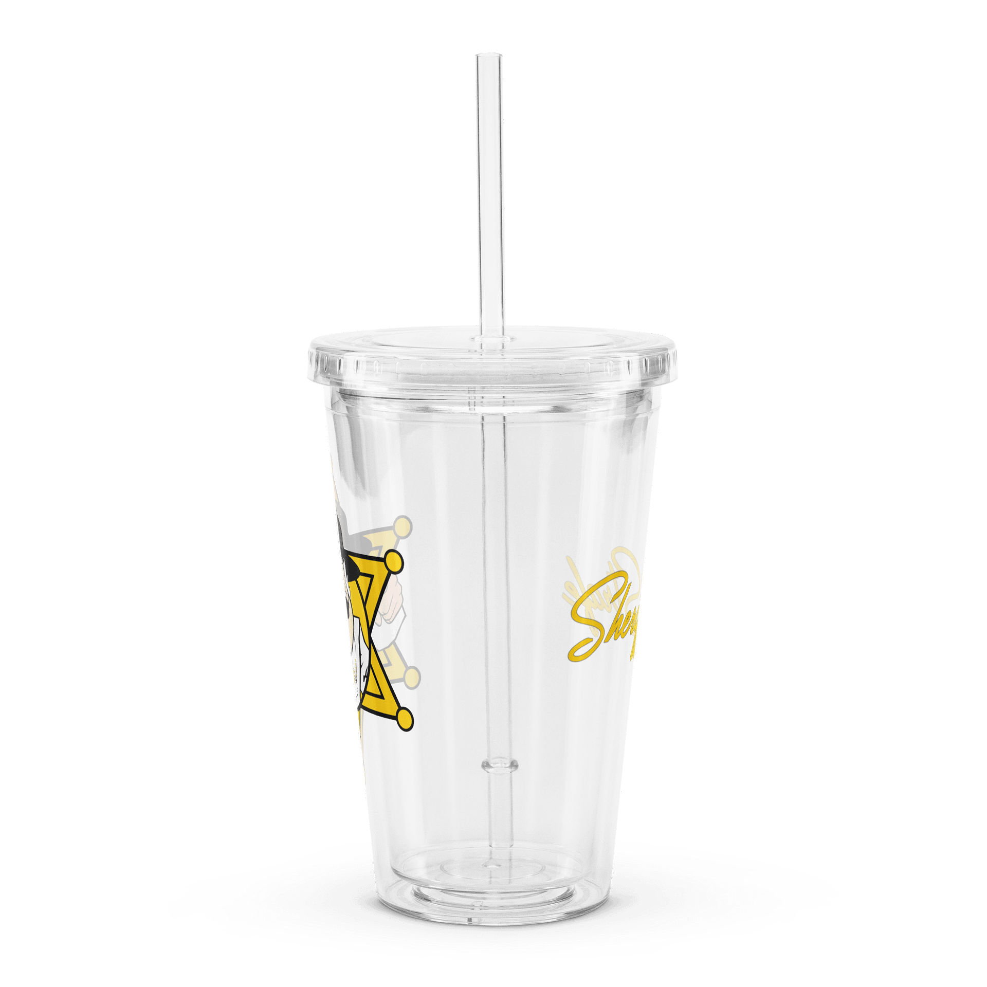 Sheriff Logo And Name Double Wall Clear Plastic Tumbler (16 oz) product image (1)
