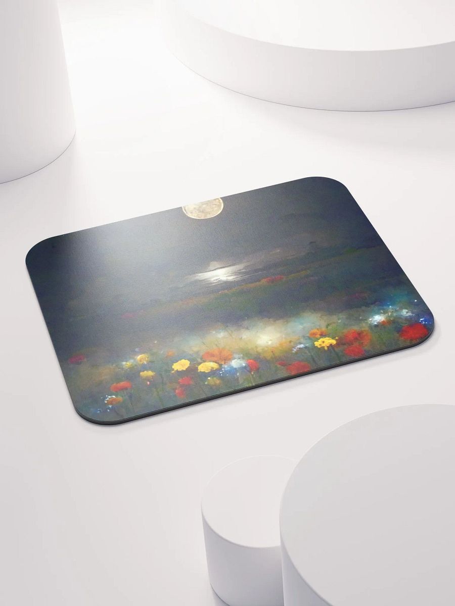 Moonlit lake with flowers Meadow Mouse Pad product image (4)