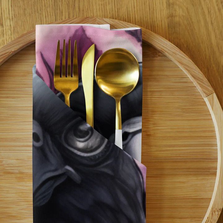 Premium Cloth Napkin Set: Mysterious birds observe product image (1)