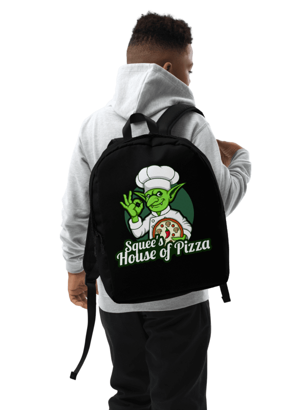 Squee’s House of Pizza Minimalist Backpack (Black) product image (3)