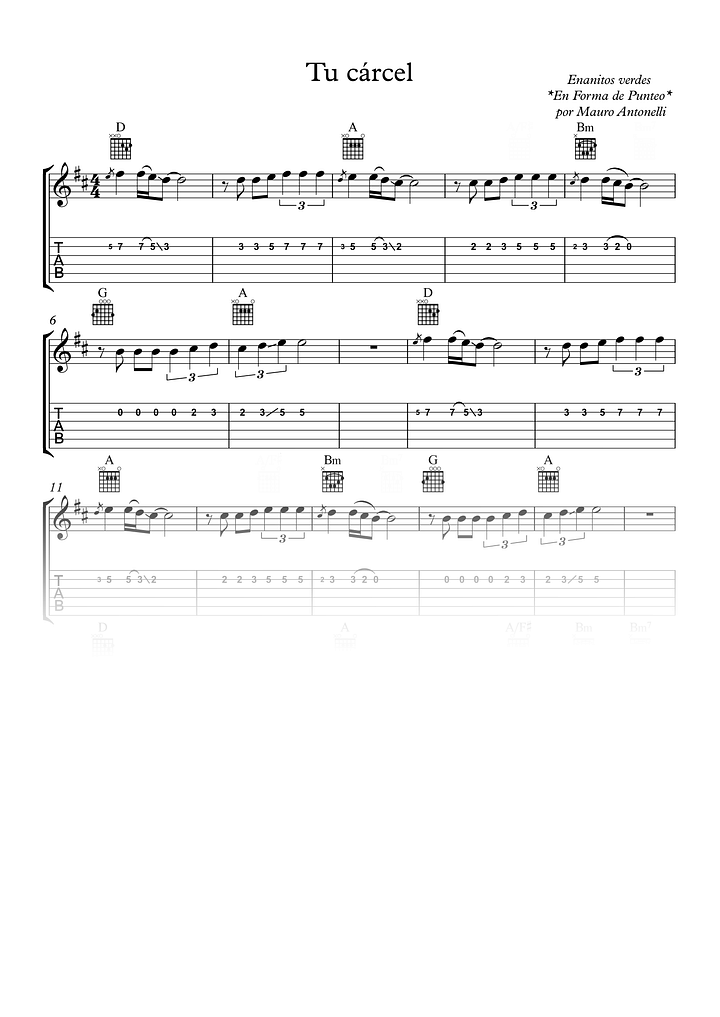 Tu cárcel- Partitura + Tab + Acordes + Pista product image (1)