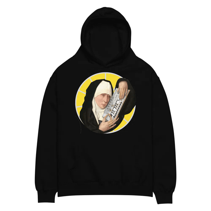 Mater Dolorosa meets Roland TB 303 by Frank Fonik Techno EDM Unisex Premium Oversized Hoodie product image (2)