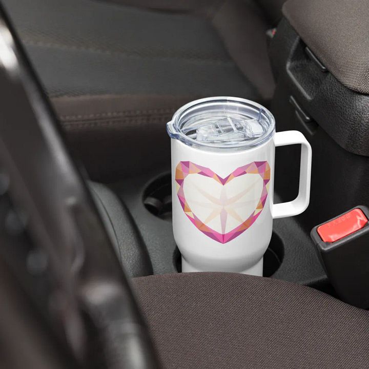 Crystal Pride Heart (Lesbian Pride) Insulated Cup with Handle product image (2)