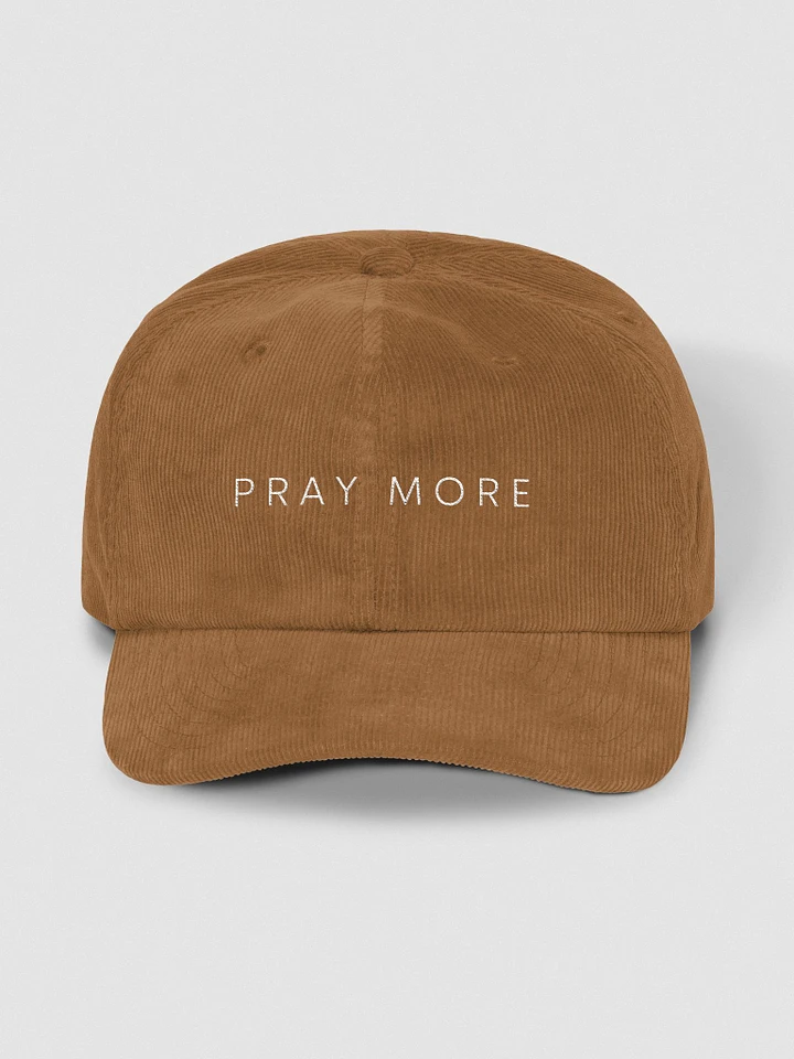 Pray More - Corduroy Dad Hat (Black, Camel) product image (1)