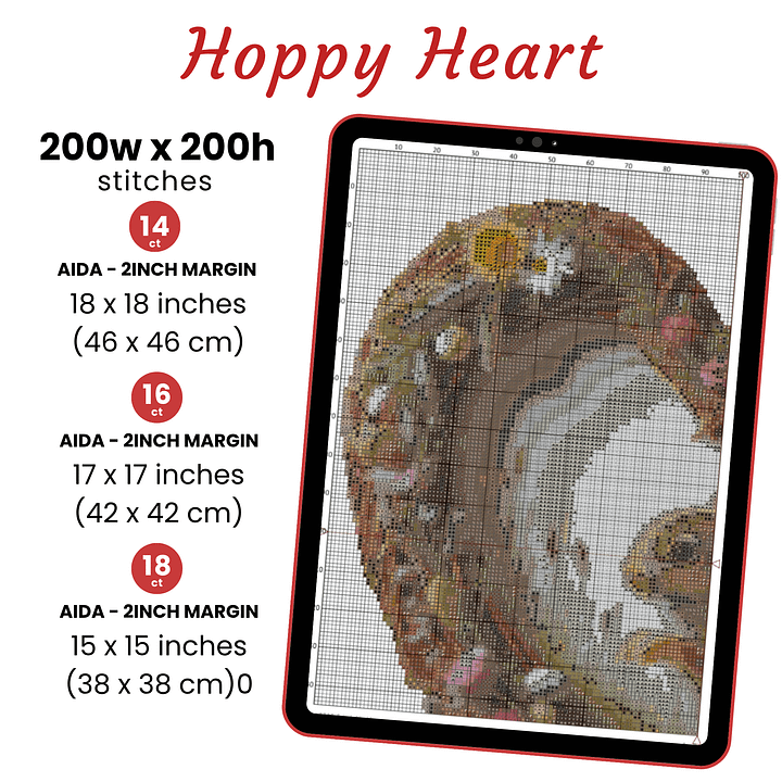 Hoppy Heart Cross Stitch Pattern product image (2)