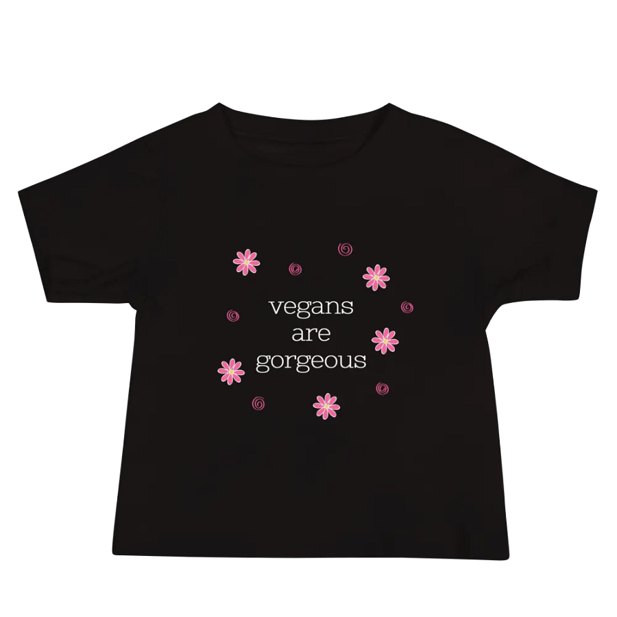 “Vegans Are Gorgeous” Black T-Shirt for Kids product image (1)