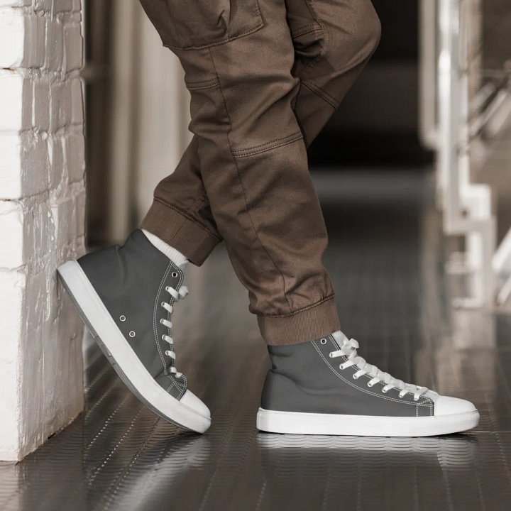 Men's black and white high top canvas sneakers product image (2)