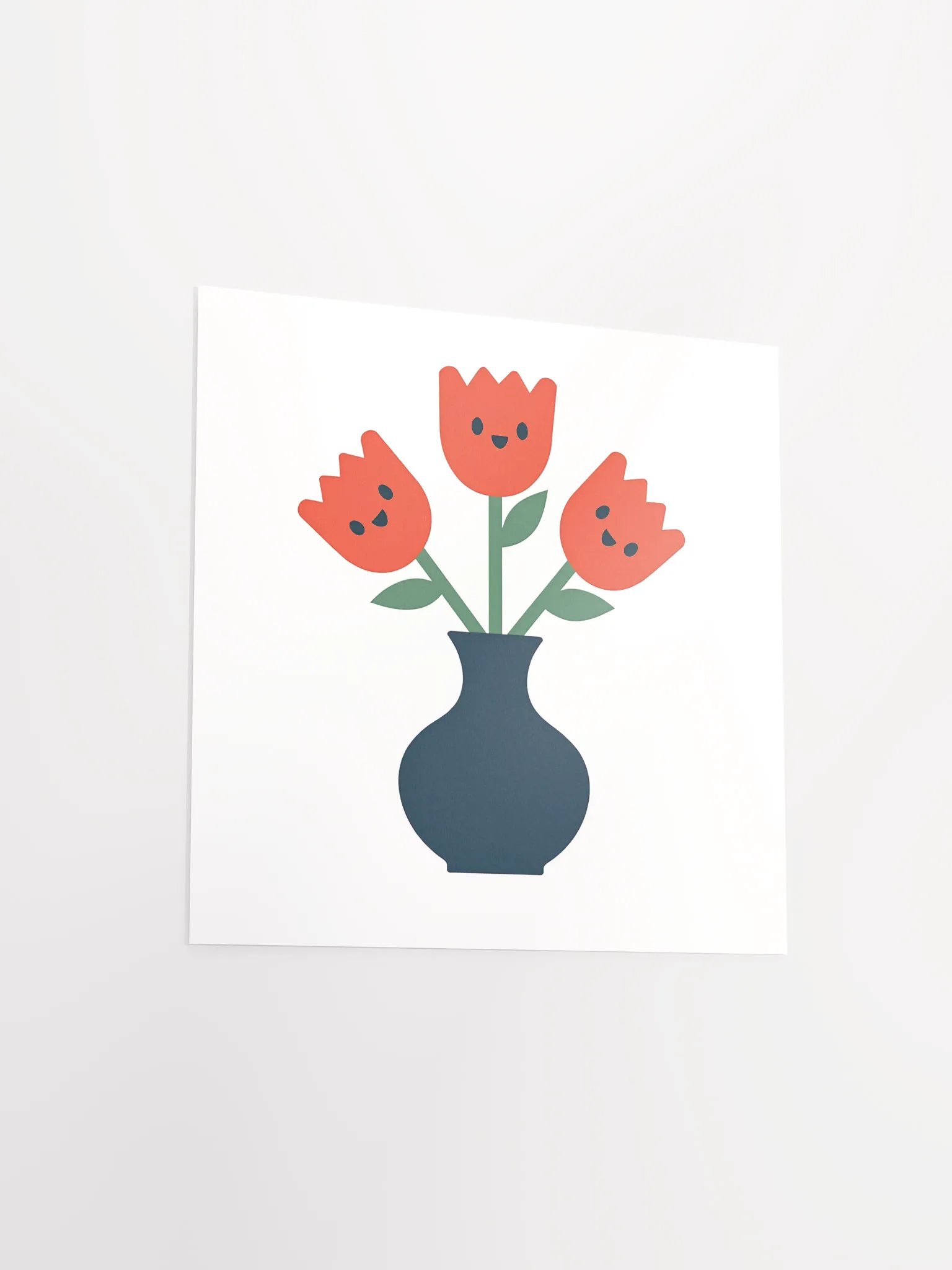 Happy Tulip Trio in Vase – Whimsical Flower Art product image (11)
