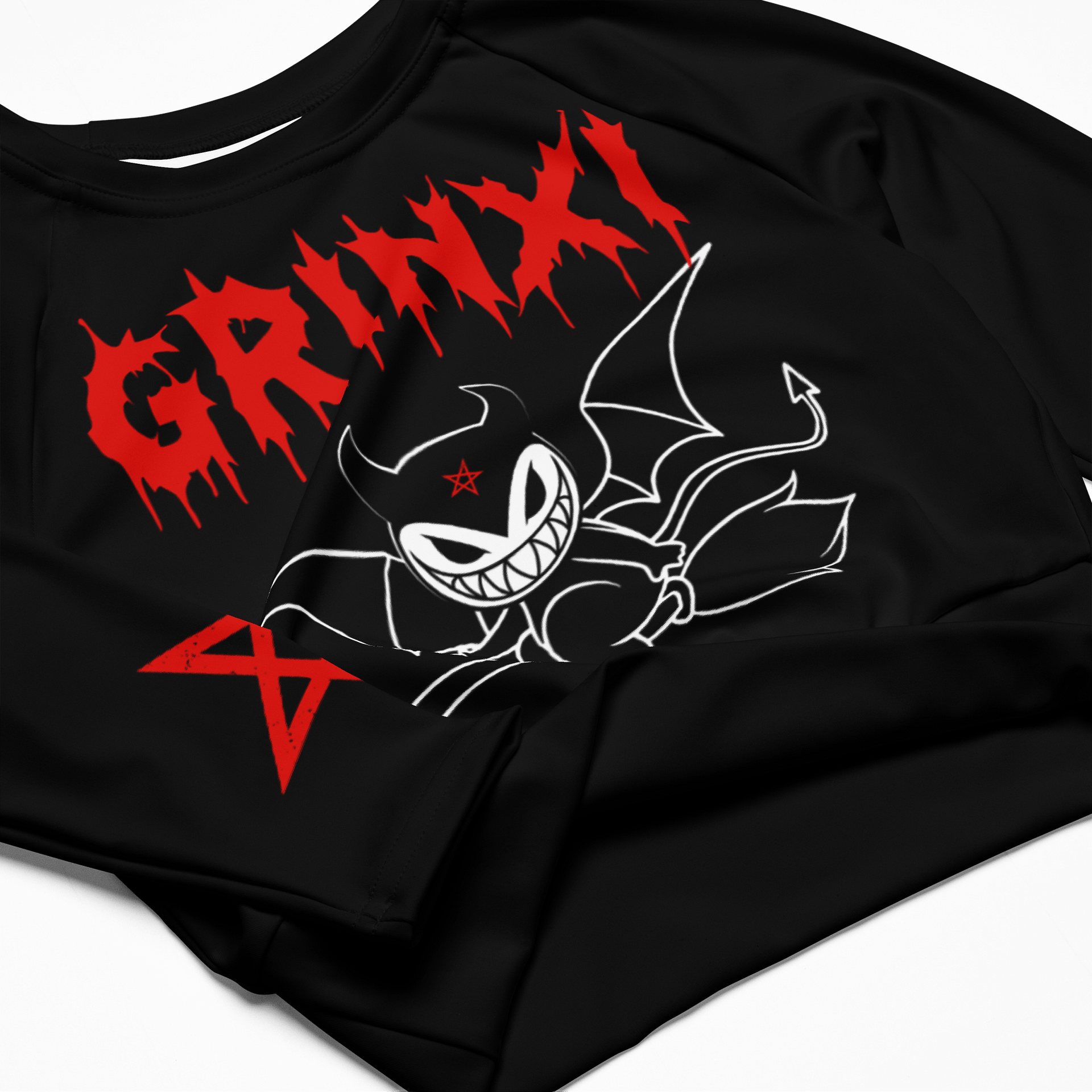 Ghouls Merch Grinxi Long Sleeve Crop Top product image (2)