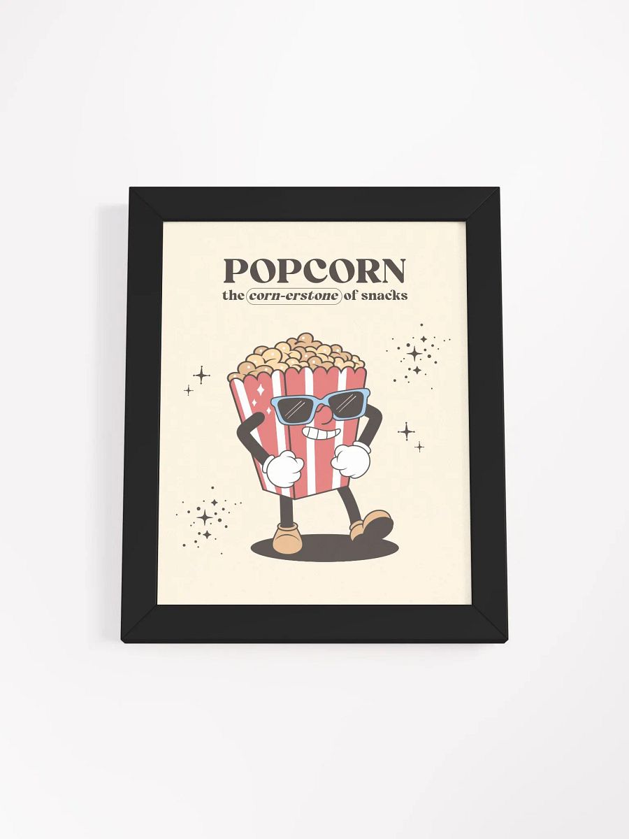 Retro Popcorn Snack Pun Framed Wall Art Print product image (10)