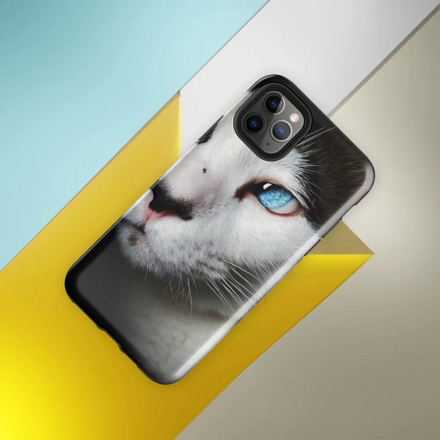 Beautiful Blue-Eyed Cat Phone Case for Animal Lovers product image (40)