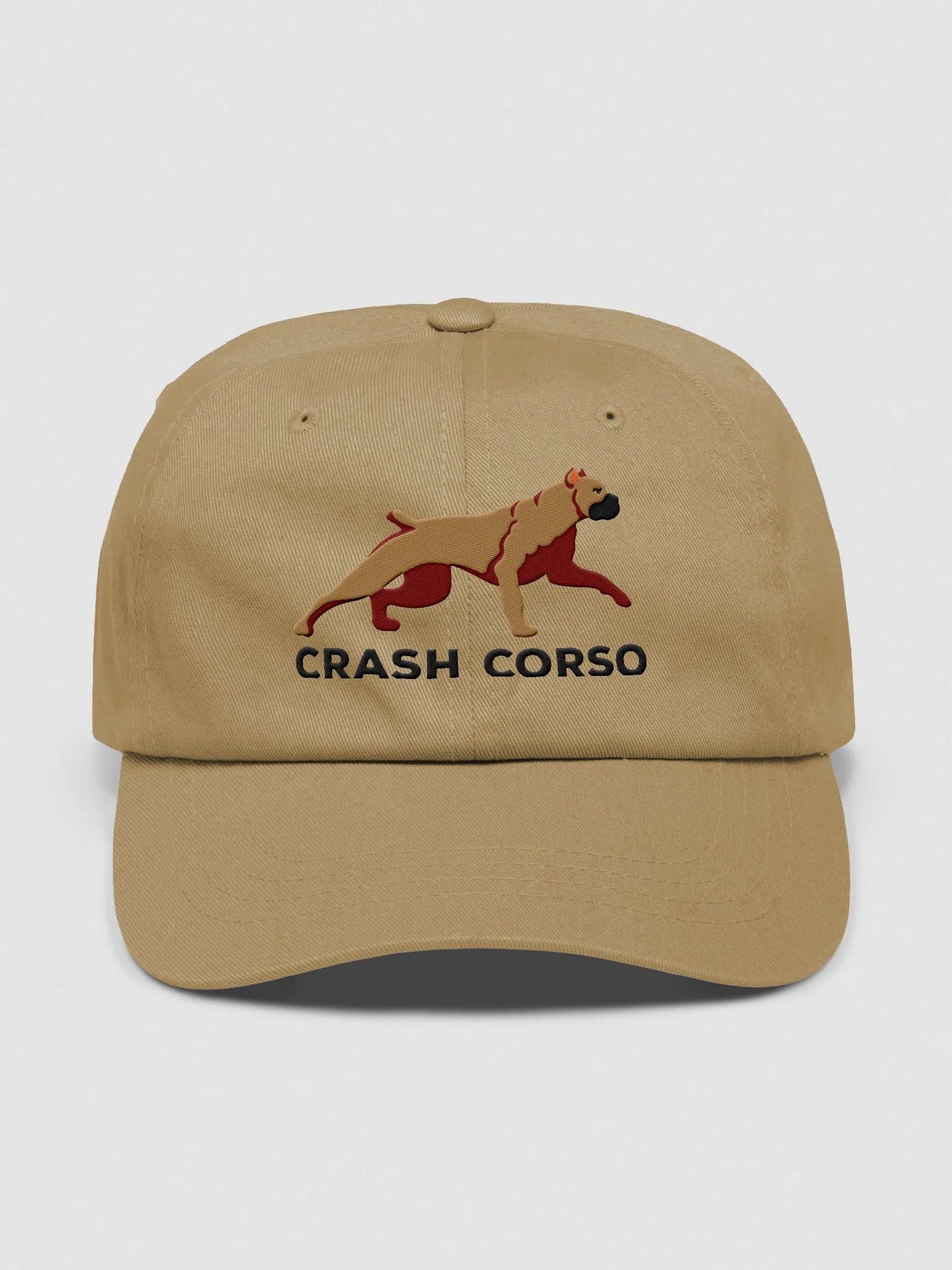Crash Corso Classic Dad Hat(Embroidered) of a Cane Corso(Tan) product image (1)
