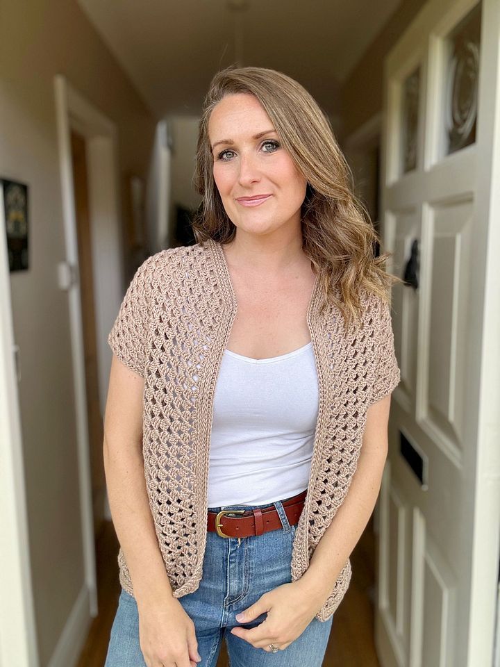 Top Down Crochet Granny Stitch Cardigan Pattern Adult Sizes product image (2)