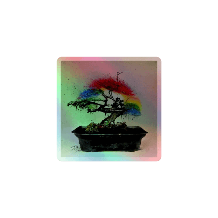 Rainbow Bonsai Holographic Sticker Sheet product image (1)
