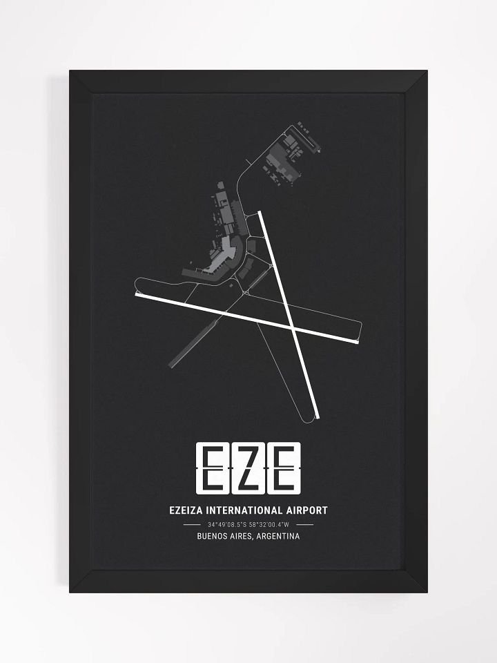 Framed Airport EZE Premium Map On Matt Paper product image (1)