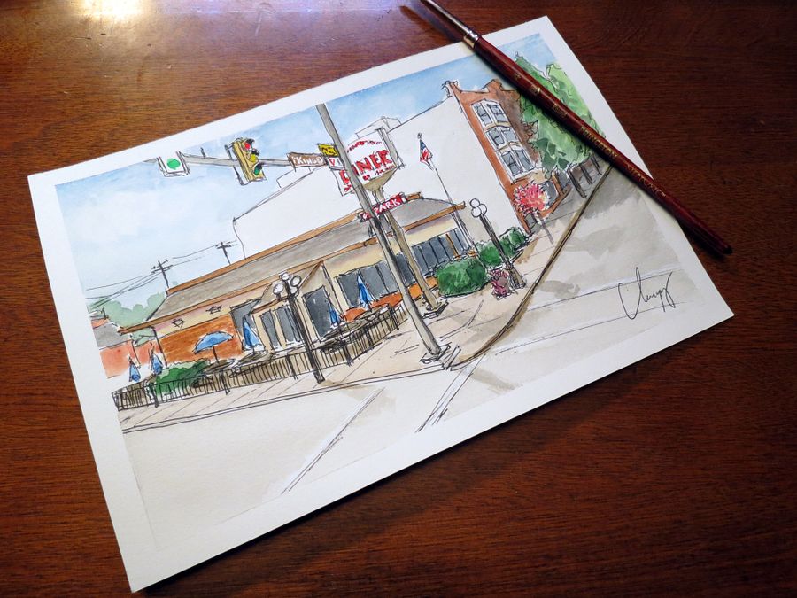 King Street Diner - Original Watercolor Painting product image (1)