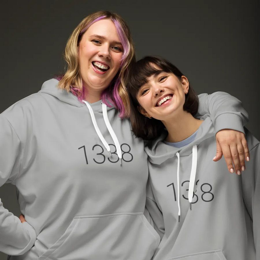 1338, beyond leet hoodie (grayscale mode) product image (9)