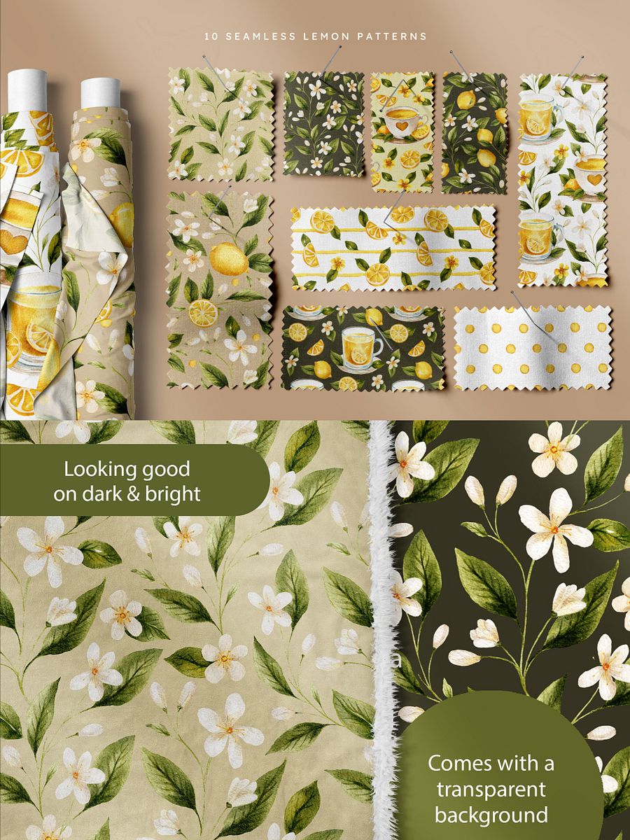 Lemon Tea Seamless Patterns product image (4)