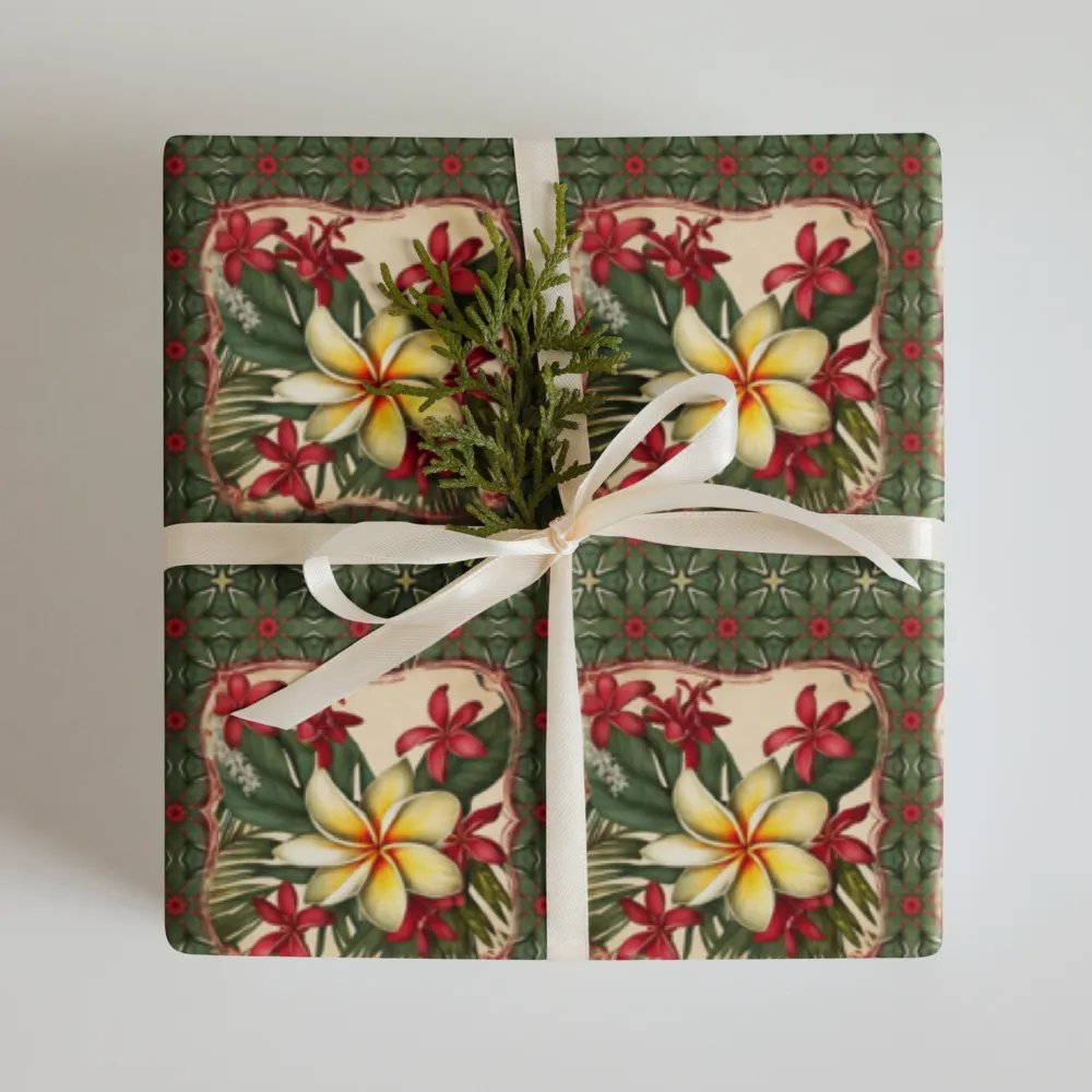 Vintage Tropical Christmas Wrapping Paper product image (9)