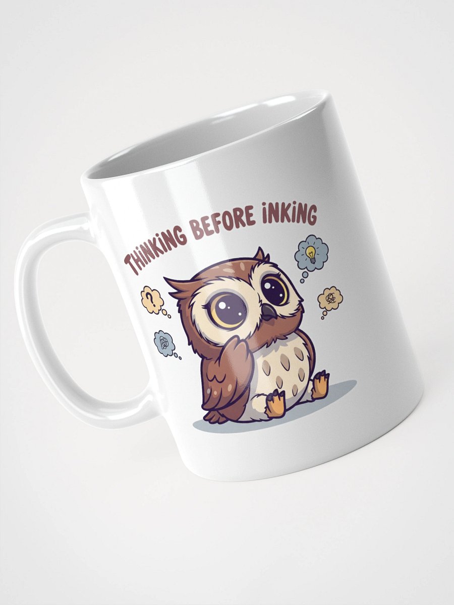 Overthinking Owl White Glossy Mug product image (4)