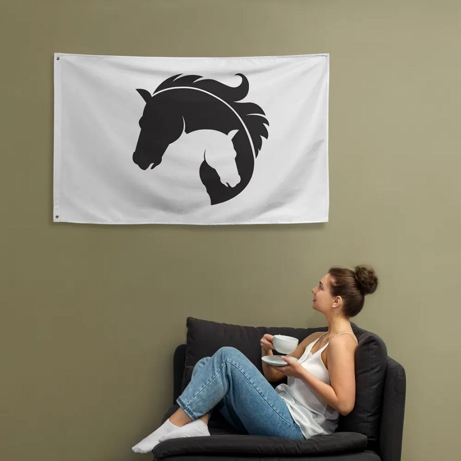 Mystical Equine YinYang Emblem Flag product image (12)