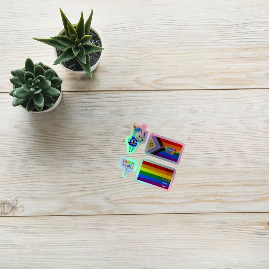 4 Holographic Pride Stickers product image (8)
