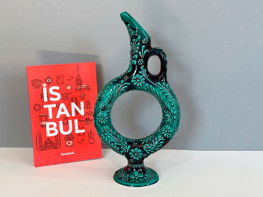 Ceramic wine jug/decanter, Turkish style, Hittite wine jar — handmade pottery, handmade ceramic, home decor, handmade gift, Turkish ceramic product image (5)