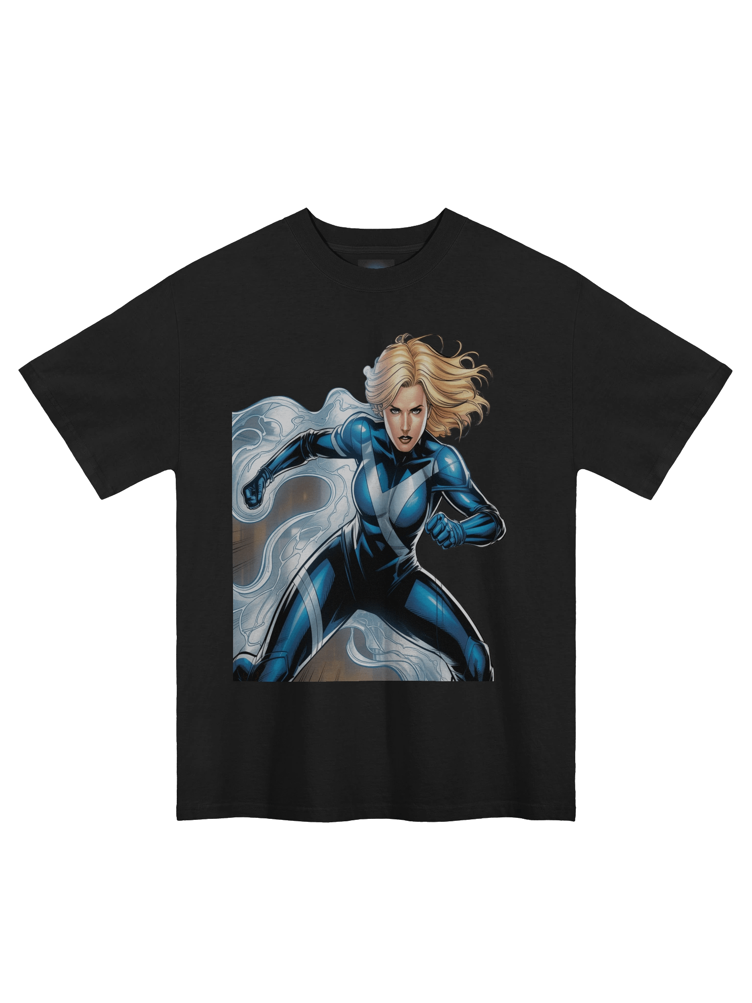 Invisible Woman Ethereal Surge Oversized Faded T-Shirt – Phantom Power Pulse product image (3)