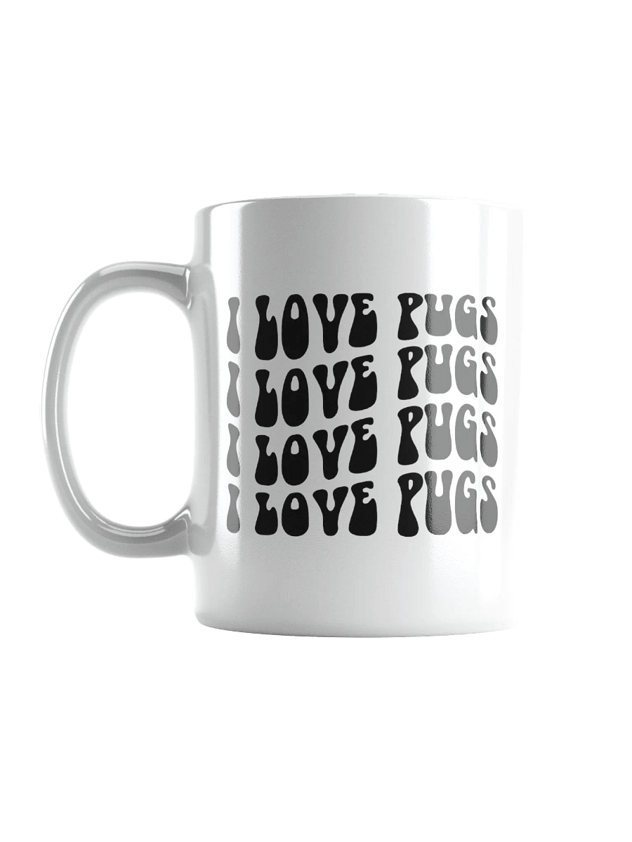 I Love Pugs Retro Chic Small Ceramic Mug For Pug Lovers product image (3)
