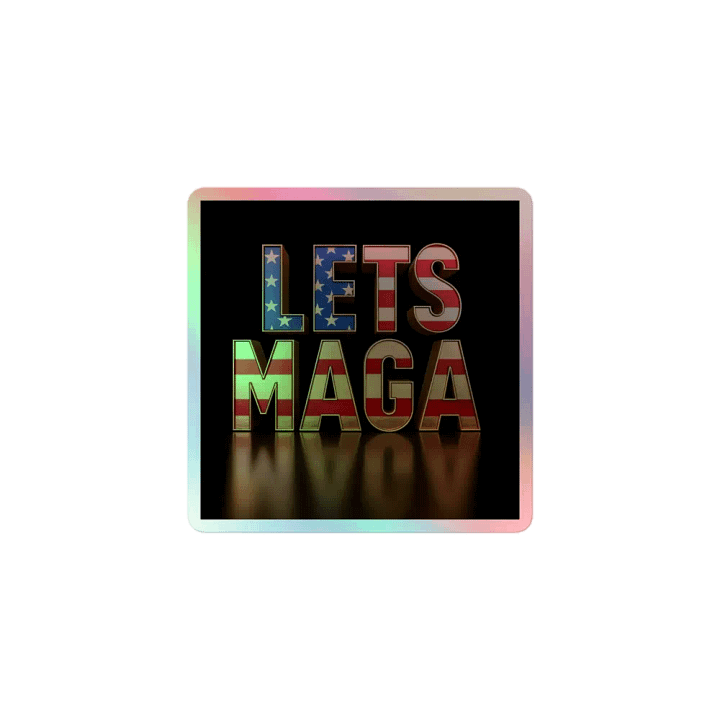 Patriotic LETS MAGA Holographic Sticker Set product image (2)