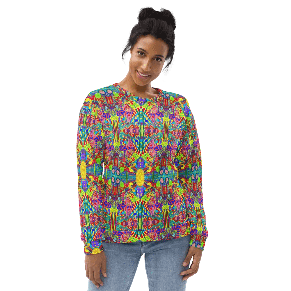 Abstract Doodle Creatures Unisex All Over Print Sweatshirt product image (5)