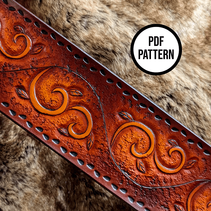 Shieldmaiden Corset Belt with Vines - PDF Pattern for Leatherwork product image (2)