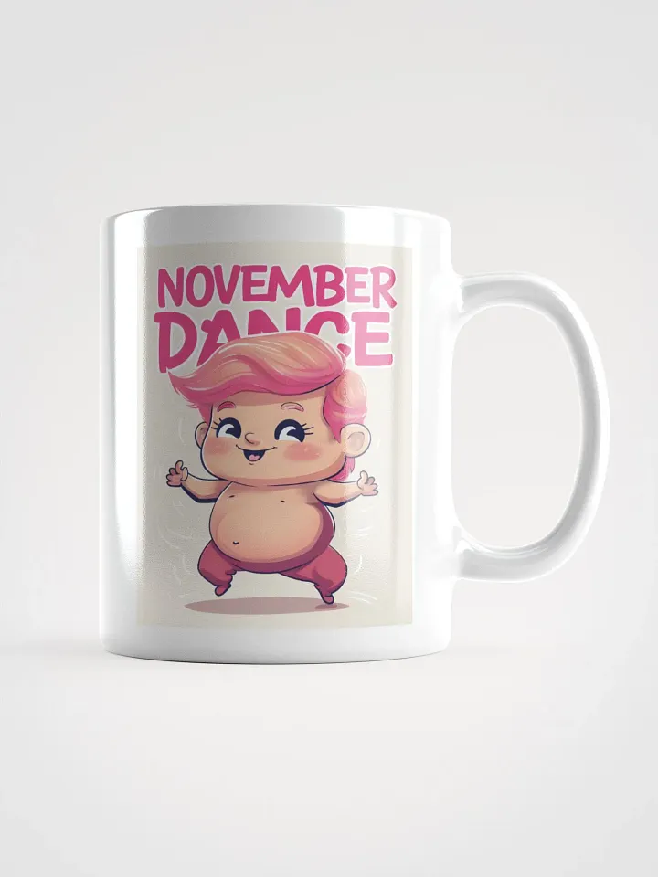 November Dance" Funny Trump Cartoon Mug – Glossy White Election Gift for Trump Supporters product image (2)