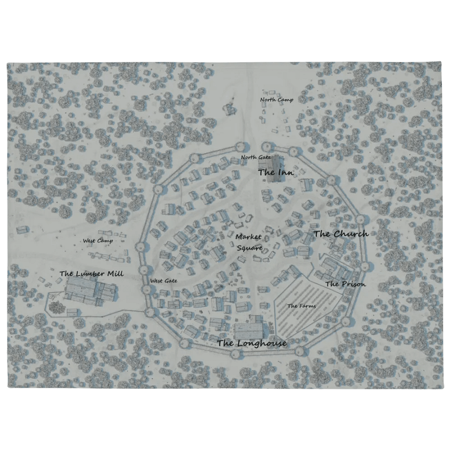 Gods & Gremlins - Eldaros Paper Map Throw Blanket product image (1)